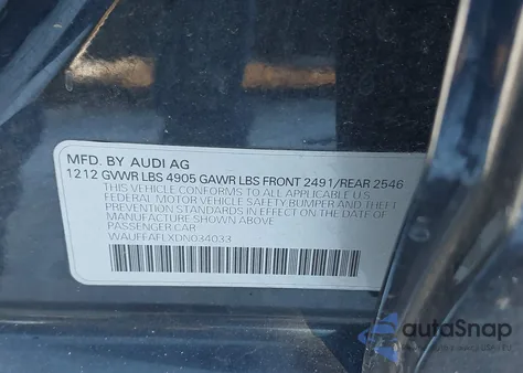 2013 Audi A4 2.0T Premium from USA, damaged, VIN WAUFFAFLXDN034033